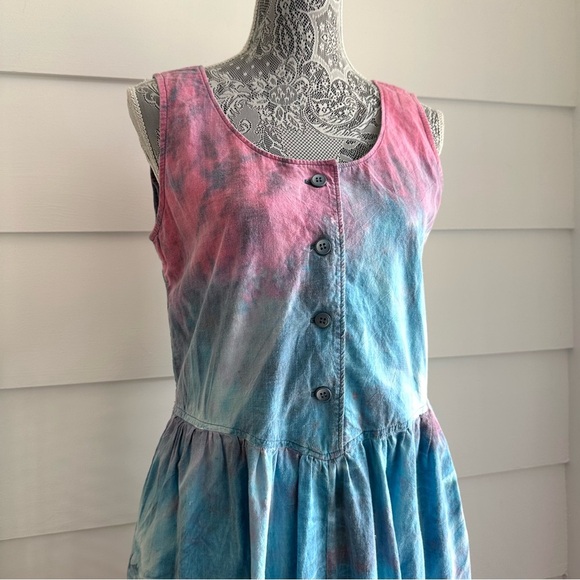 Vintage Cotton Tie Dye Jumpsuit Boho Festival Summer Bohemian - Picture 2 of 8